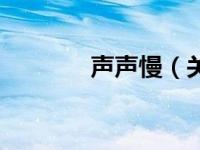 声声慢（关于声声慢的介绍）