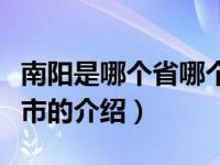 南阳是哪个省哪个市（关于南阳是哪个省哪个市的介绍）