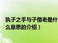 执子之手与子偕老是什么意思（关于执子之手与子偕老是什么意思的介绍）