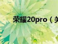 荣耀20pro（关于荣耀20pro的介绍）