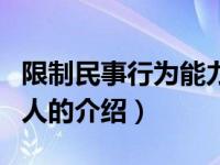 限制民事行为能力人（关于限制民事行为能力人的介绍）