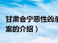 甘肃会宁恶性凶杀案（关于甘肃会宁恶性凶杀案的介绍）