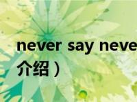 never say never（关于never say never的介绍）