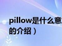 pillow是什么意思（关于pillow是什么意思的介绍）