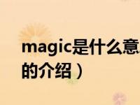 magic是什么意思（关于magic是什么意思的介绍）