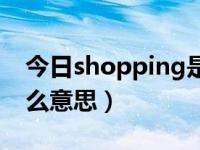 今日shopping是什么中文（shopping是什么意思）