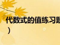 代数式的值练习题带答案（代数式的值练习题）