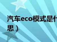 汽车eco模式是什么（汽车eco模式是什么意思）