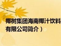 椰树集团海南椰汁饮料有限公司号（椰树集团海南椰汁饮料有限公司简介）