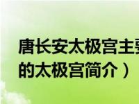 唐长安太极宫主要建筑（西内-唐代国都长安的太极宫简介）