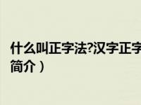 什么叫正字法?汉字正字法的主要内容是什么?（正-汉语文字简介）