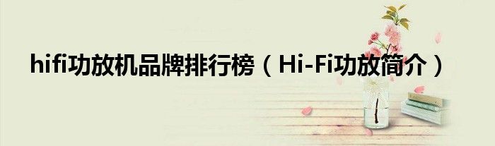 hifi功放机品牌排行榜（Hi