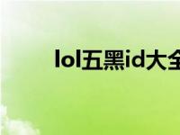 lol五黑id大全（lol五黑名字大全）