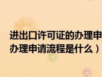 进出口许可证的办理申请流程是什么样的（进出口许可证的办理申请流程是什么）