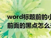 word标题前的小黑点怎么去掉（word标题前面的黑点怎么去掉）