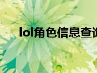 lol角色信息查询（英雄联盟角色查询）