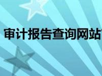 审计报告查询网站官网（审计报告查询网站）