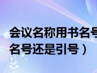 会议名称用书名号还是引号呢（会议名称用书名号还是引号）