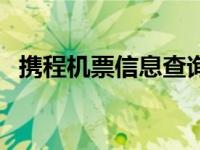 携程机票信息查询（携程机票查询订单号）