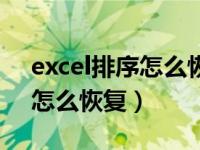 excel排序怎么恢复到最开始（excel排序后怎么恢复）