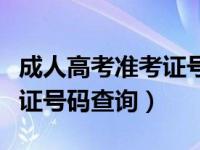 成人高考准考证号码查询系统（成人高考准考证号码查询）