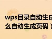 wps目录自动生成页码怎么设置（wps目录怎么自动生成页码）