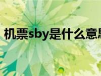 机票sby是什么意思（机票上yq是什么意思）