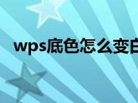 wps底色怎么变白了（wps底色怎么变白）