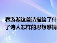 春游湖这首诗描绘了什么季节什么地点的景色（春游湖表达了诗人怎样的思想感情）