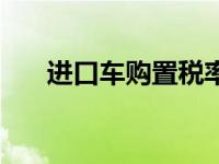 进口车购置税率（今日进口车购置税）