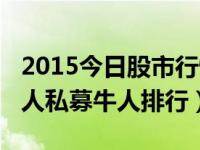 2015今日股市行情分析师（今日2015是牛个人私募牛人排行）