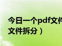 今日一个pdf文件拆分多少页（今日一个pdf文件拆分）