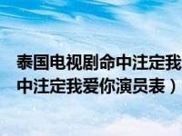 泰国电视剧命中注定我爱你国语版全集（今日泰国电视剧命中注定我爱你演员表）