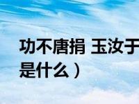 功不唐捐 玉汝于成（今日功不唐捐玉汝于成是什么）