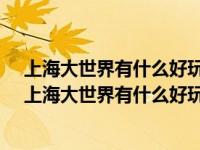 上海大世界有什么好玩的?上海大世界最详旅游攻略（今日上海大世界有什么好玩的）