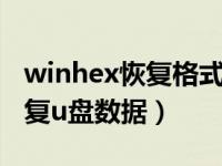 winhex恢复格式化u盘数据（今日winhex恢复u盘数据）