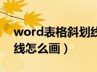 word表格斜划线怎么做（今日word表格斜线怎么画）