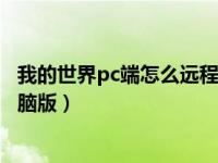 我的世界pc端怎么远程联机（今日我的世界怎么远程联机电脑版）