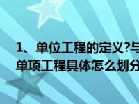 1、单位工程的定义?与单项工程的区别?（今日单位工程和单项工程具体怎么划分）