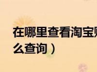 在哪里查看淘宝账单2020（今日淘宝账单怎么查询）