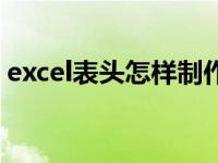 excel表头怎样制作（今日excel表头怎么做）