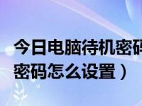 今日电脑待机密码怎么设置的（今日电脑待机密码怎么设置）