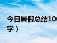 今日暑假总结100字左右（今日暑假总结100字）