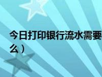 今日打印银行流水需要什么资料（今日打印银行流水需要什么）