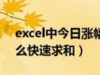 excel中今日涨幅的计算方法（今日excel怎么快速求和）