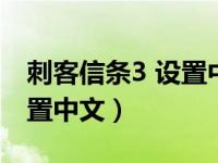 刺客信条3 设置中文（今日刺客信条3怎么设置中文）