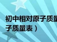 初中相对原子质量计算公式（今日初中相对原子质量表）