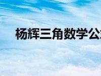 杨辉三角数学公式（今日杨辉三角公式）