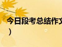 今日段考总结作文600字（今日段考总结作文）