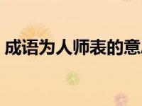 成语为人师表的意思（今日为人师表的意思）